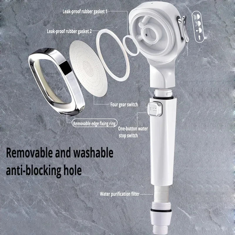 Adjustable High-Pressure Shower Head