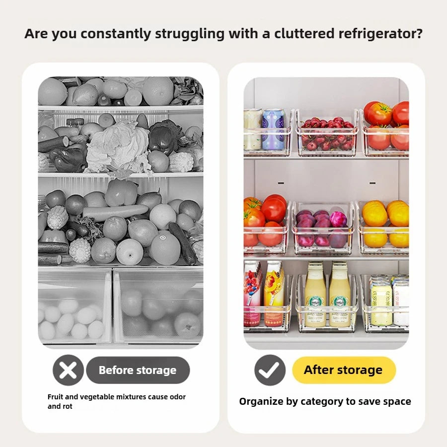 Clear Fridge Organizer Bins
